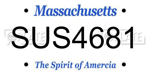 SUS4681 Massachusetts License Plate