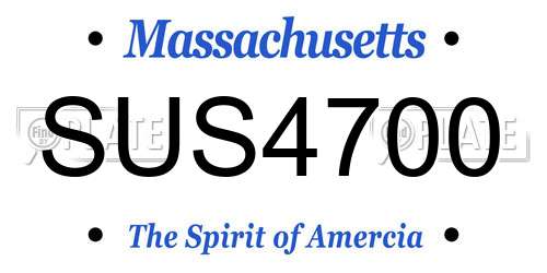 SUS4700 Massachusetts License Plate