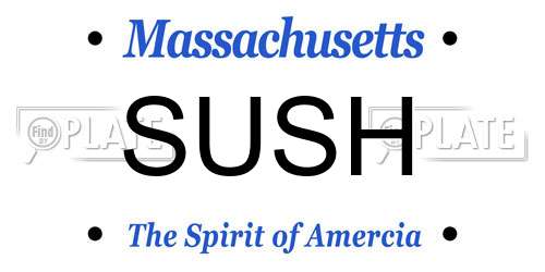 SUSH Massachusetts License Plate