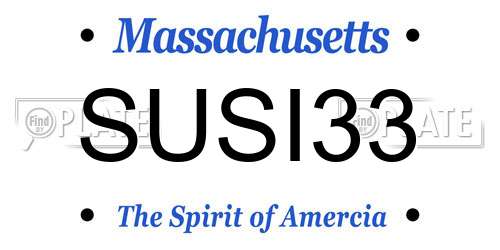 SUSI33 Massachusetts License Plate