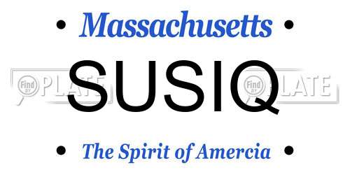 SUSIQ Massachusetts License Plate