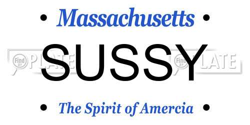 SUSSY Massachusetts License Plate