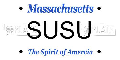 SUSU Massachusetts License Plate