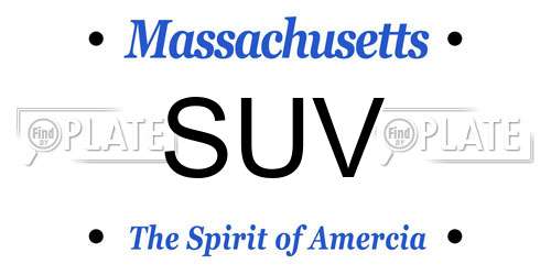 SUV Massachusetts License Plate