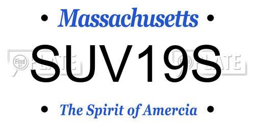 SUV19S Massachusetts License Plate