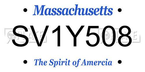 SV1Y508 Massachusetts License Plate