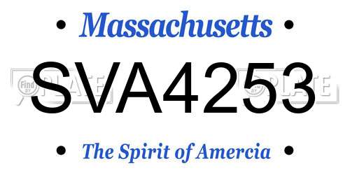 SVA4253 Massachusetts License Plate
