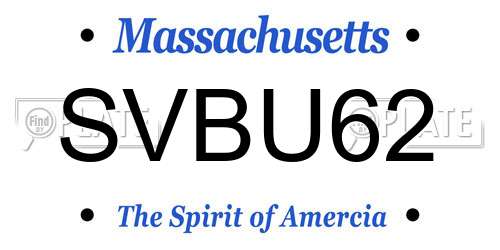 SVBU62 Massachusetts License Plate