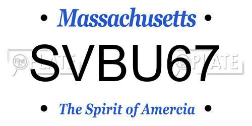 SVBU67 Massachusetts License Plate
