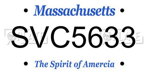 SVC5633 Massachusetts License Plate