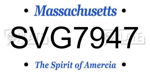 SVG7947 Massachusetts License Plate