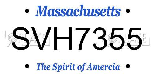SVH7355 Massachusetts License Plate