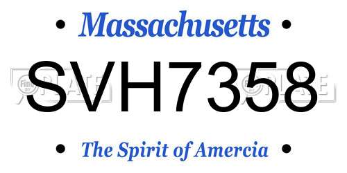 SVH7358 Massachusetts License Plate