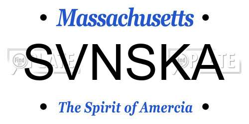 SVNSKA Massachusetts License Plate