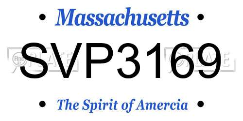 SVP3169 Massachusetts License Plate