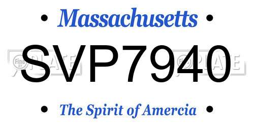 SVP7940 Massachusetts License Plate