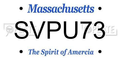 SVPU73 Massachusetts License Plate