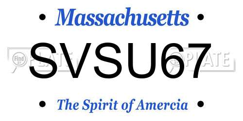 SVSU67 Massachusetts License Plate