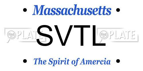 SVTL Massachusetts License Plate