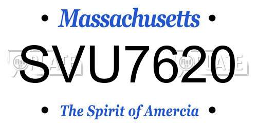 SVU7620 Massachusetts License Plate
