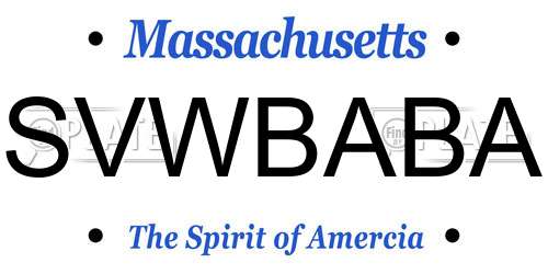SVWBABA Massachusetts License Plate