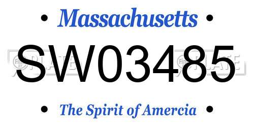 SW03485 Massachusetts License Plate