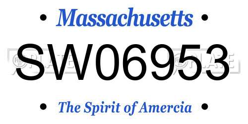 SW06953 Massachusetts License Plate