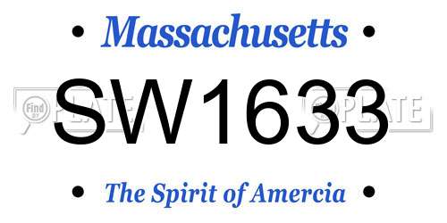 SW1633 Massachusetts License Plate