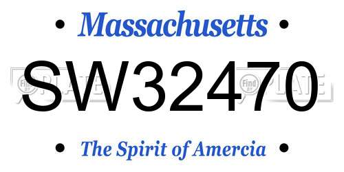 SW32470 Massachusetts License Plate