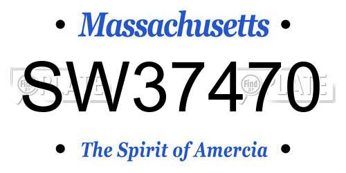SW37470 Massachusetts License Plate