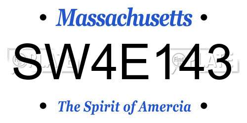 SW4E143 Massachusetts License Plate