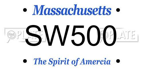 SW500 Massachusetts License Plate