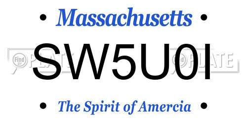 SW5U0I Massachusetts License Plate