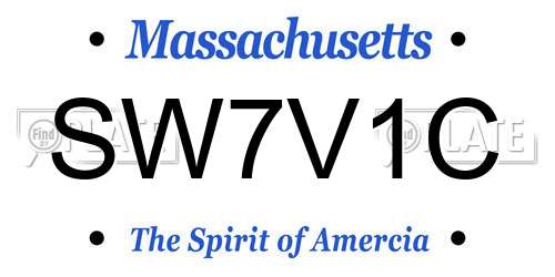 SW7V1C Massachusetts License Plate