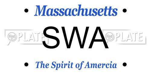 SWA Massachusetts License Plate