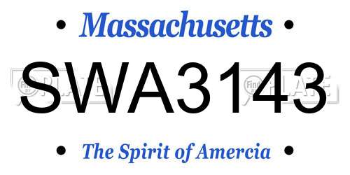 SWA3143 Massachusetts License Plate