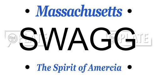 SWAGG Massachusetts License Plate