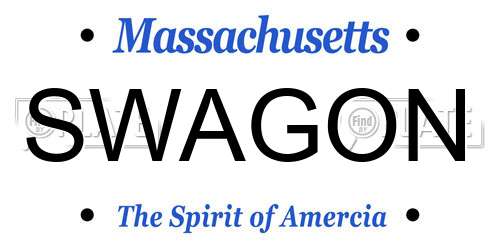SWAGON Massachusetts License Plate