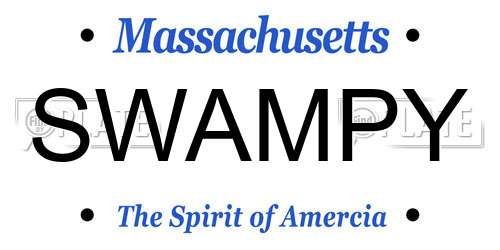 SWAMPY Massachusetts License Plate