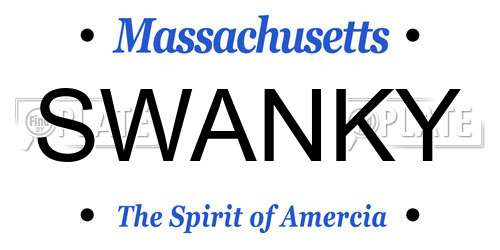 SWANKY Massachusetts License Plate
