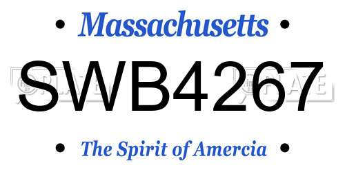 SWB4267 Massachusetts License Plate