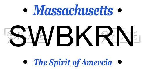 SWBKRN Massachusetts License Plate