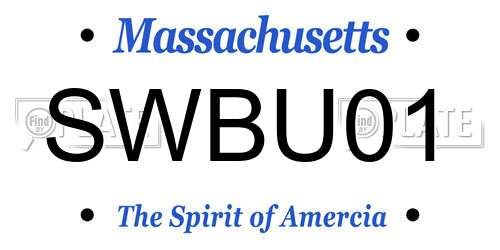 SWBU01 Massachusetts License Plate