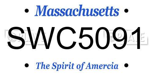 SWC5091 Massachusetts License Plate