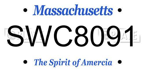 SWC8091 Massachusetts License Plate