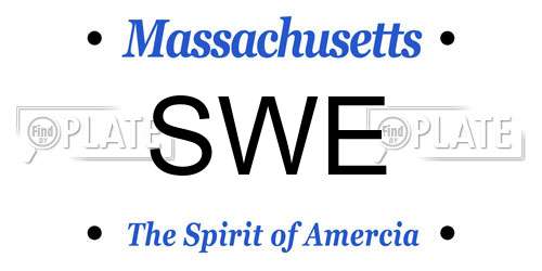SWE Massachusetts License Plate