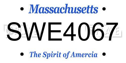 SWE4067 Massachusetts License Plate