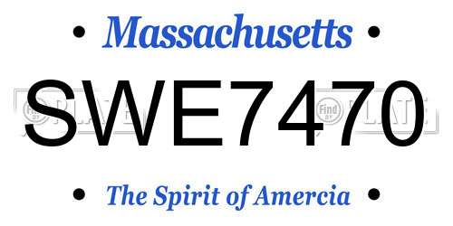 SWE7470 Massachusetts License Plate