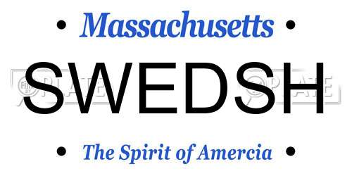 SWEDSH Massachusetts License Plate