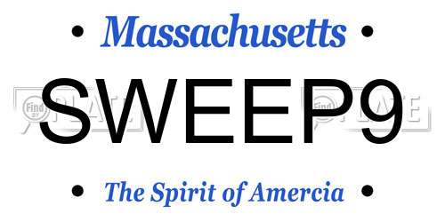 SWEEP9 Massachusetts License Plate